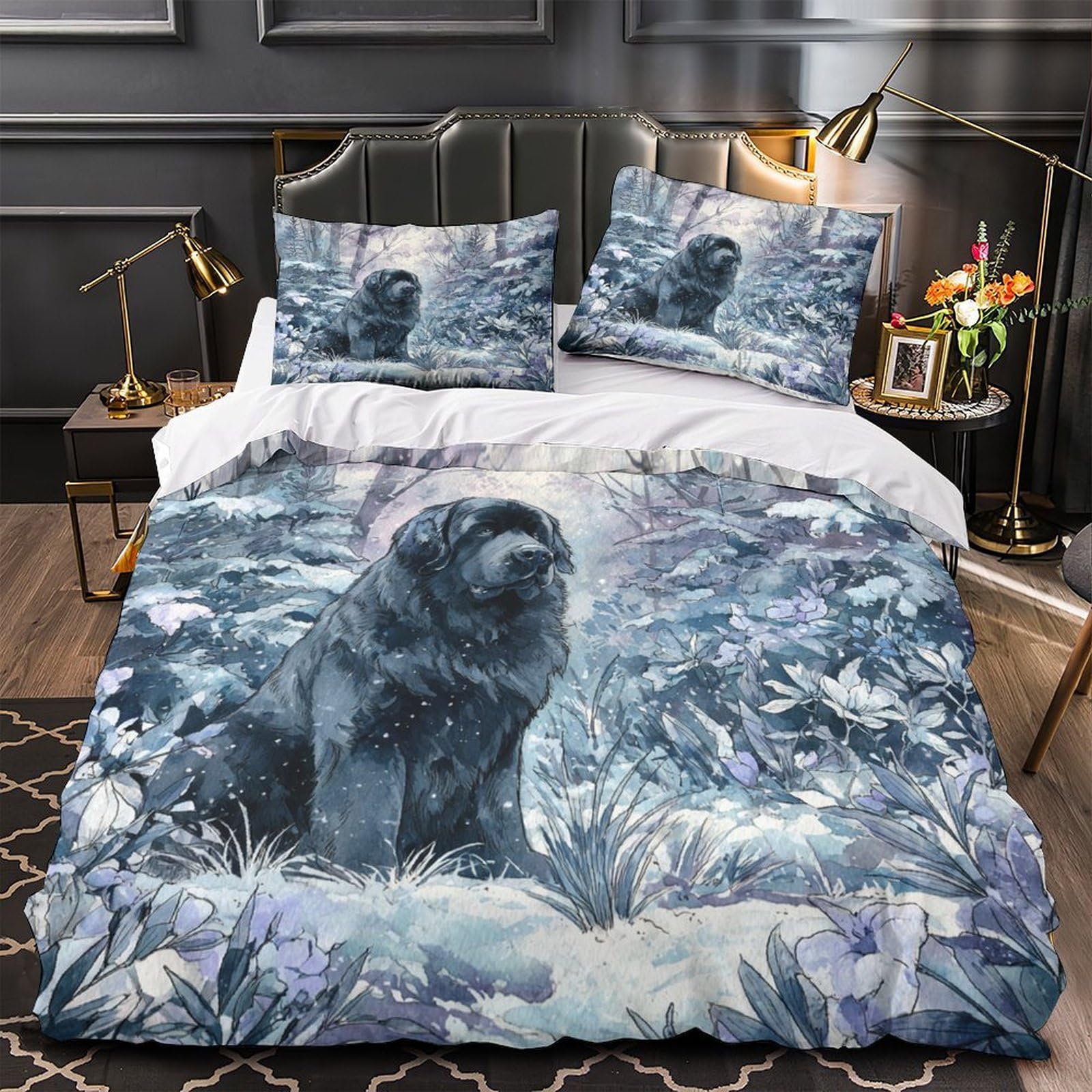 Housse de Couette Effet 3D Faune Sauvage Hypoallergique Super King