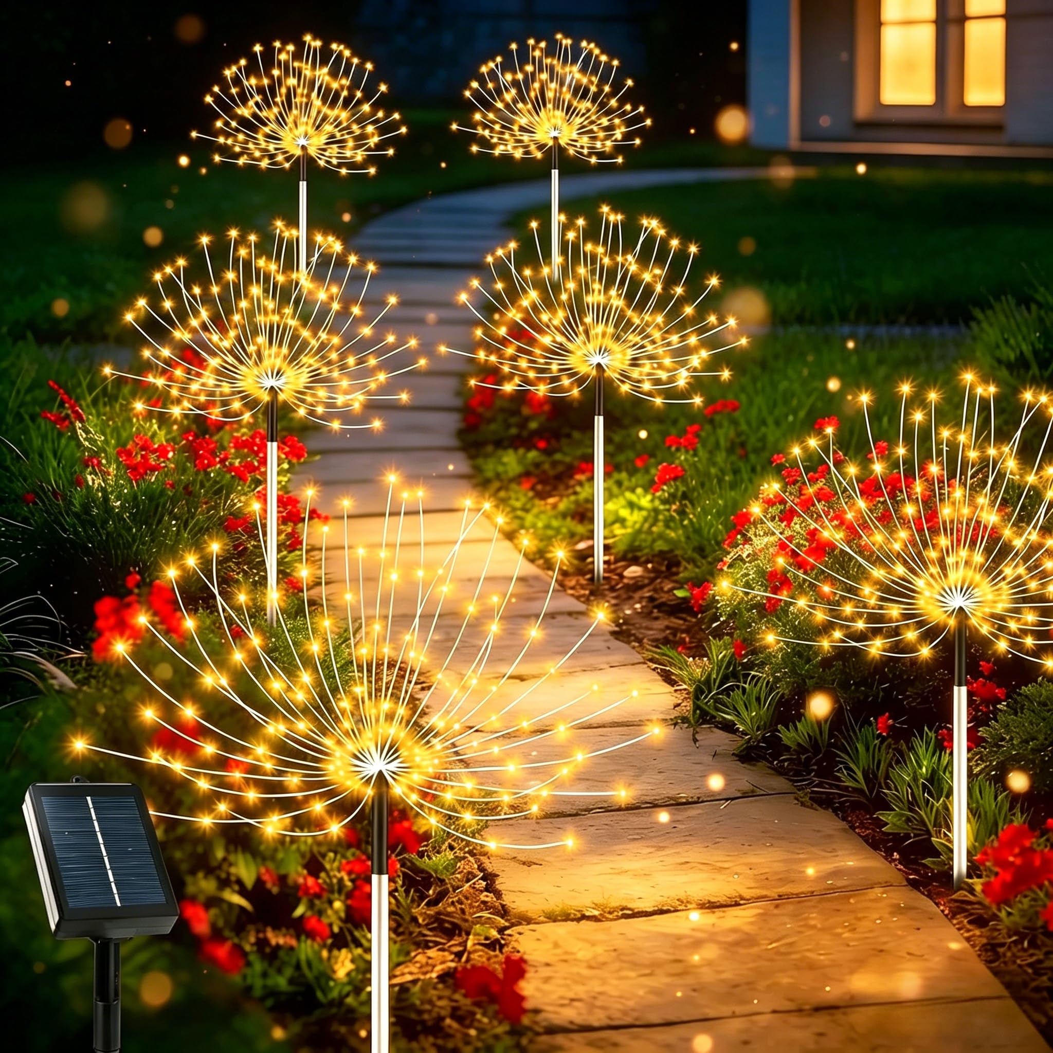 Echosari Solar Garden Lights Outdoor 6-Pack 720 LED