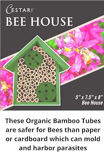 Miniatura 3 de Mason Bee Houses and Supplies  Bamboo Tube Bee Hotel para abejas solitarias, atrae abejas polinizantes más suaves a tu jardín proporcionándoles un