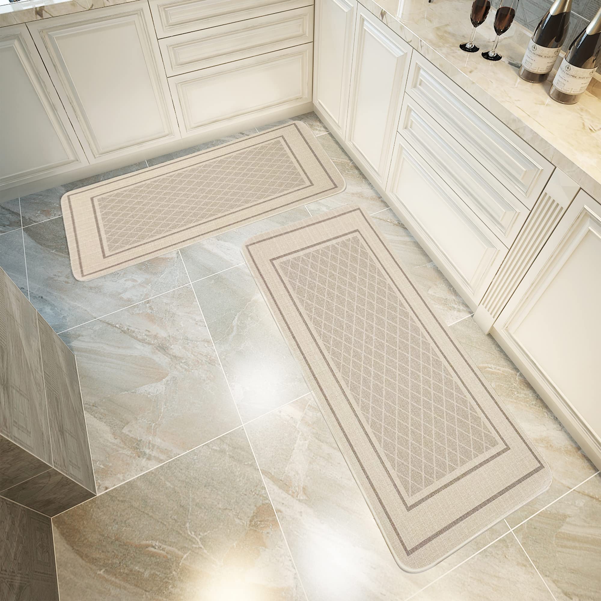 Wvnxnv Washable Kitchen Rugs, Rubber Backing Non-Slip Kitchen mat, Kitchen mats for Floor,Kitchen mat in Front of Sink