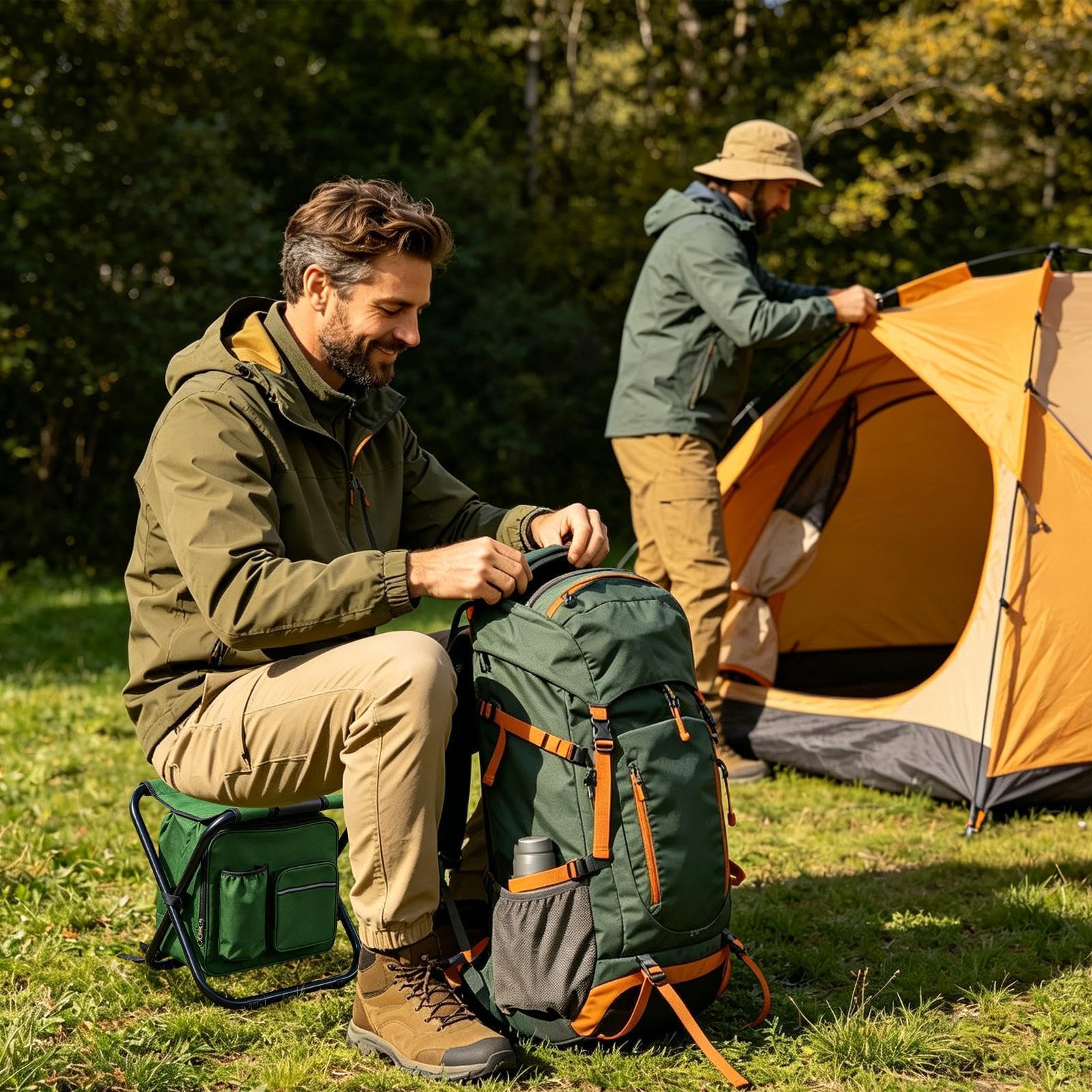 Sedia A Zaino Pieghevole Portatile, Ergonomico In Tessuto Oxford Con Borsa | Sedia E Sgabello Zaino Da Campeggio Da Campeggio, Picnic, Pesca, Barbecue, Eventi Sportivi, Viaggi all'Aria Ape