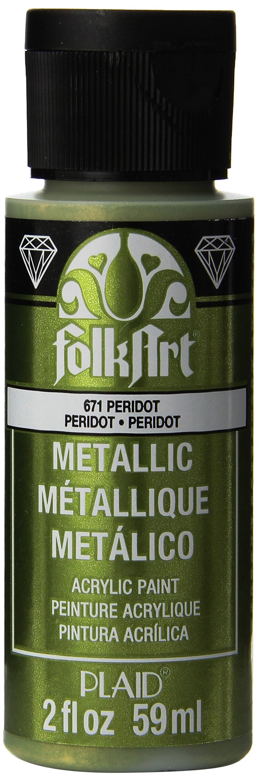 FolkArt Metallic Acrylic Paint in Assorted Colors (2 Ounce), 671 Peridot