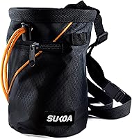 SukoaSports Rock Climbing Chalk Bag with Quick-Clip Belt, Zippered Pockets & Brush Holder - Bouldering, Gym, Weightlifting Gear