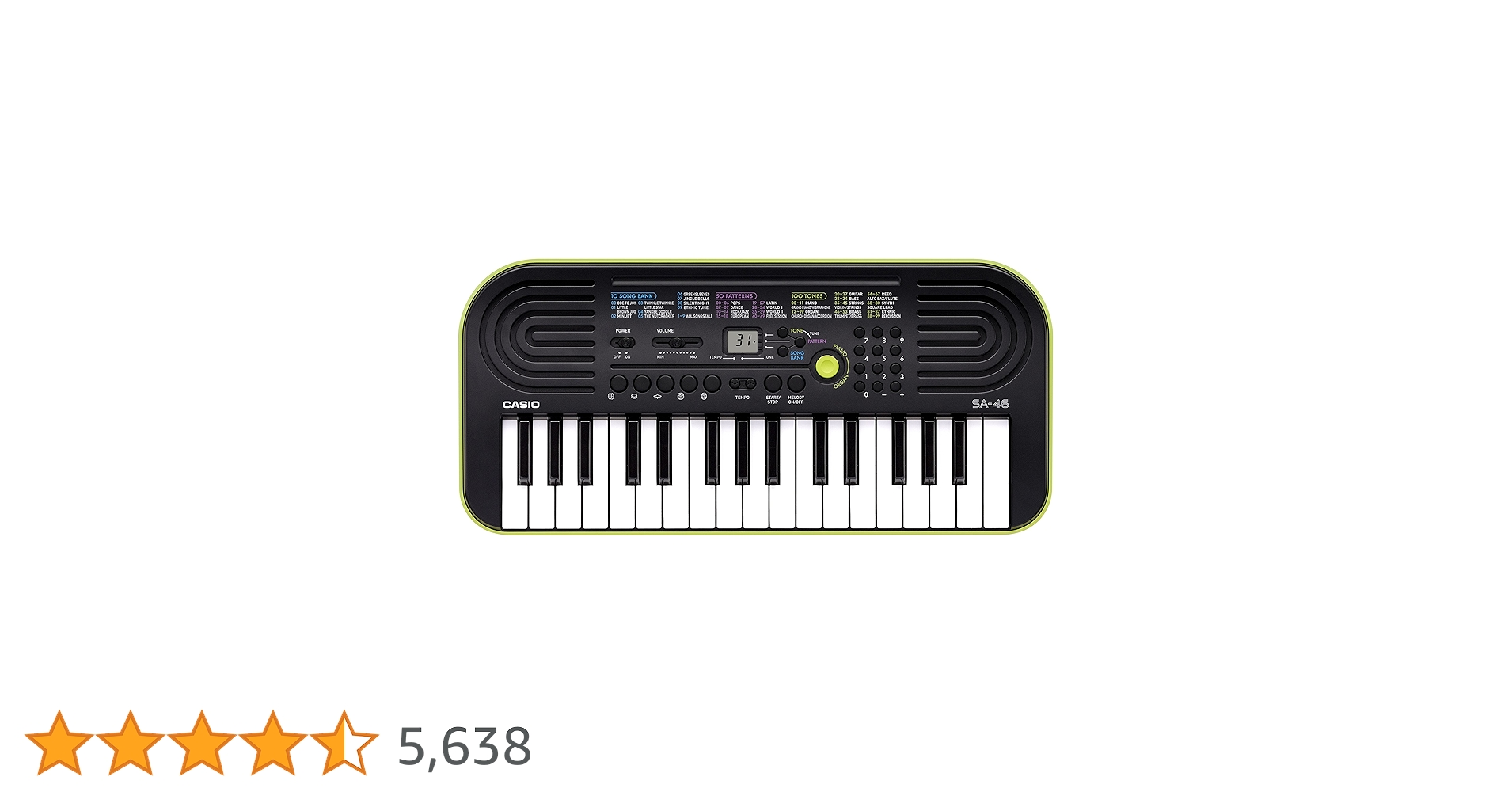 Amazon | カシオ(CASIO) ミニキーボード Casiotone SA-46 32ミニ鍵盤 Amazon | カシオ(CASIO) ミニキーボード Casiotone SA-46 32ミニ鍵盤