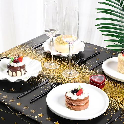 Miniatura 5 de Tudomro 3 piezas de manteles de feliz cumpleaños, manteles de plástico para decoración de fiesta de cumpleaños, paños rectangulares para baby