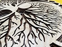 Vista 7 de Decoración de pared de madera con árbol de la vida, decoración de pared de mandala de madera con árbol de la vida (pequeño)