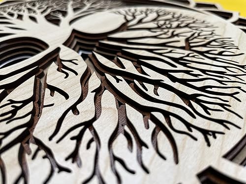 Miniatura 7 de Tree of Life Wood Wall Art Decor, Tree of Life Wooden Mandala Wall Decoration (Small)