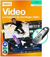 Nero Video 2026 sur Clé USB | Logiciel de Montage Vidéo | Créer et Éditer Vidéos et Diaporamas | 4K 8K HD | 1000+ Effets | Motion Tracking et Fond Vert | Licence à Vie | Windows 11/10/8/7