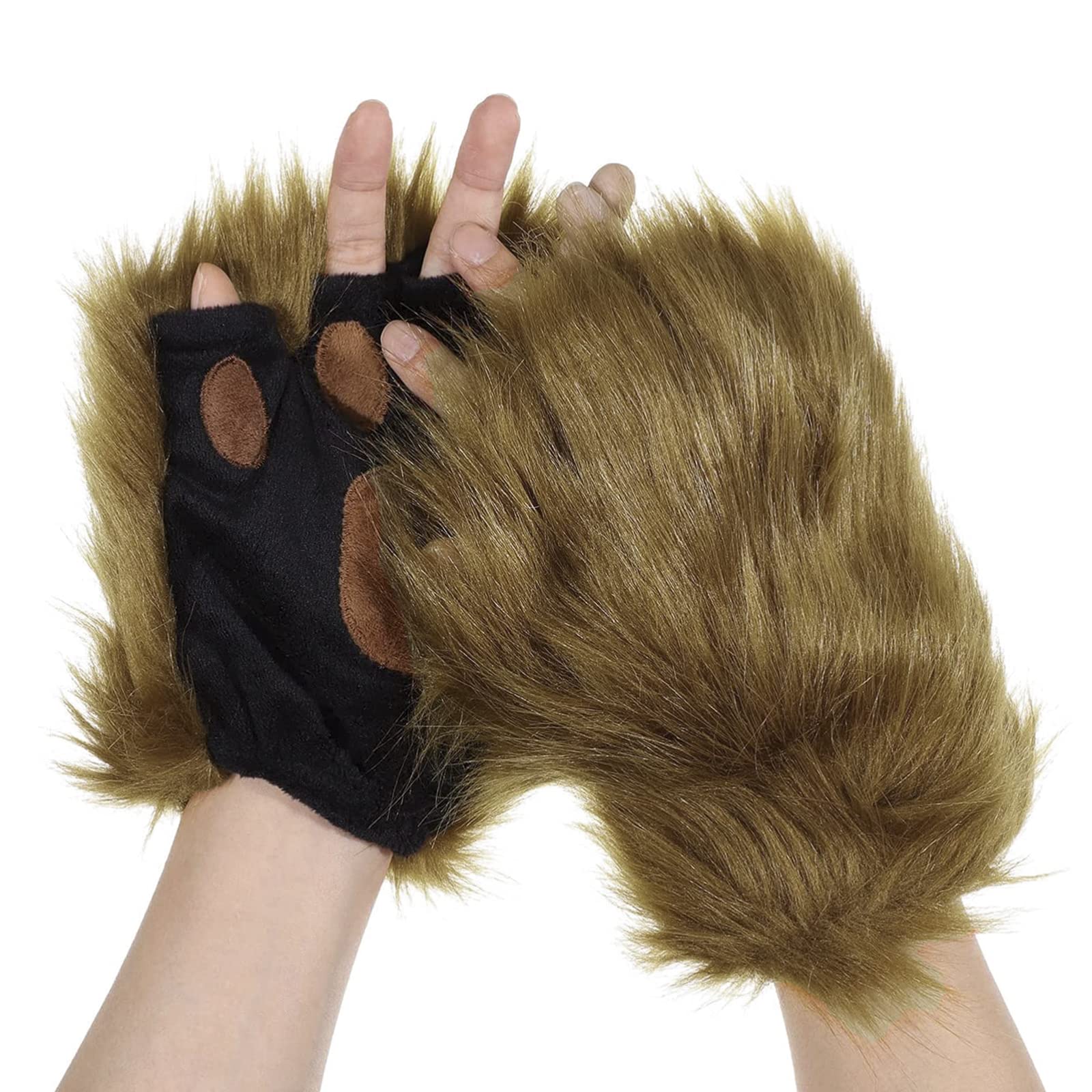 Furry Bear Fox Cat Paw Gloves