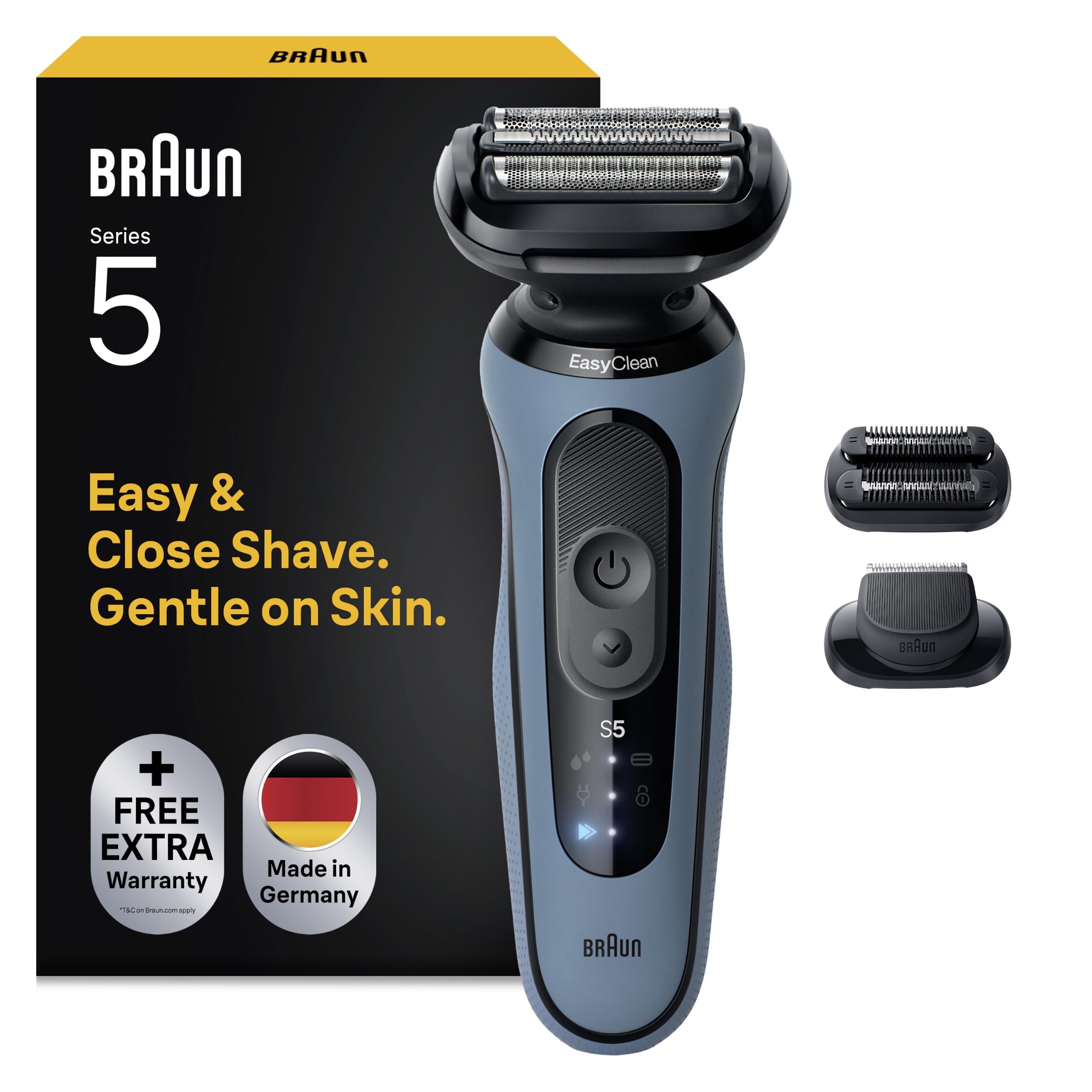 Braun Rasierer Herren Elektrisch Series 5, 52-A1820si, Azurblau