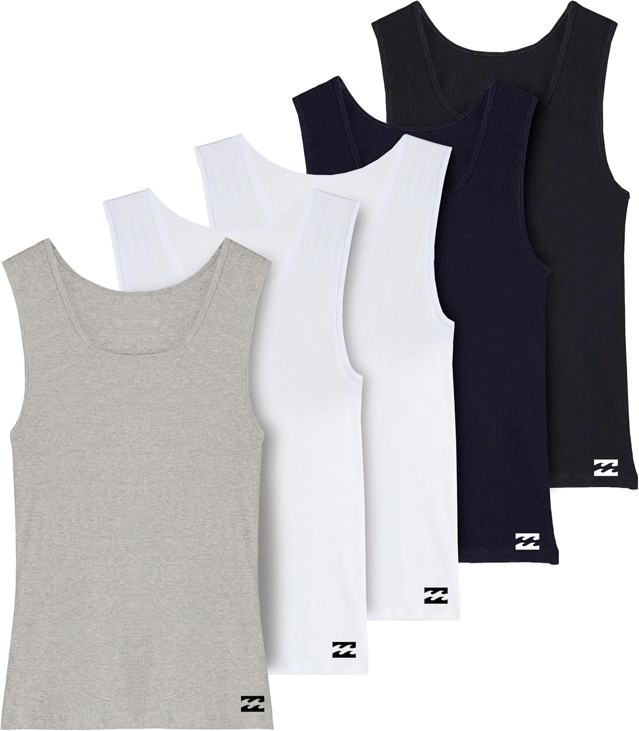 Billabong Mens Undershirts 5 Pack Lightweight Tank Tops for Men Classic Ribbed Cotton