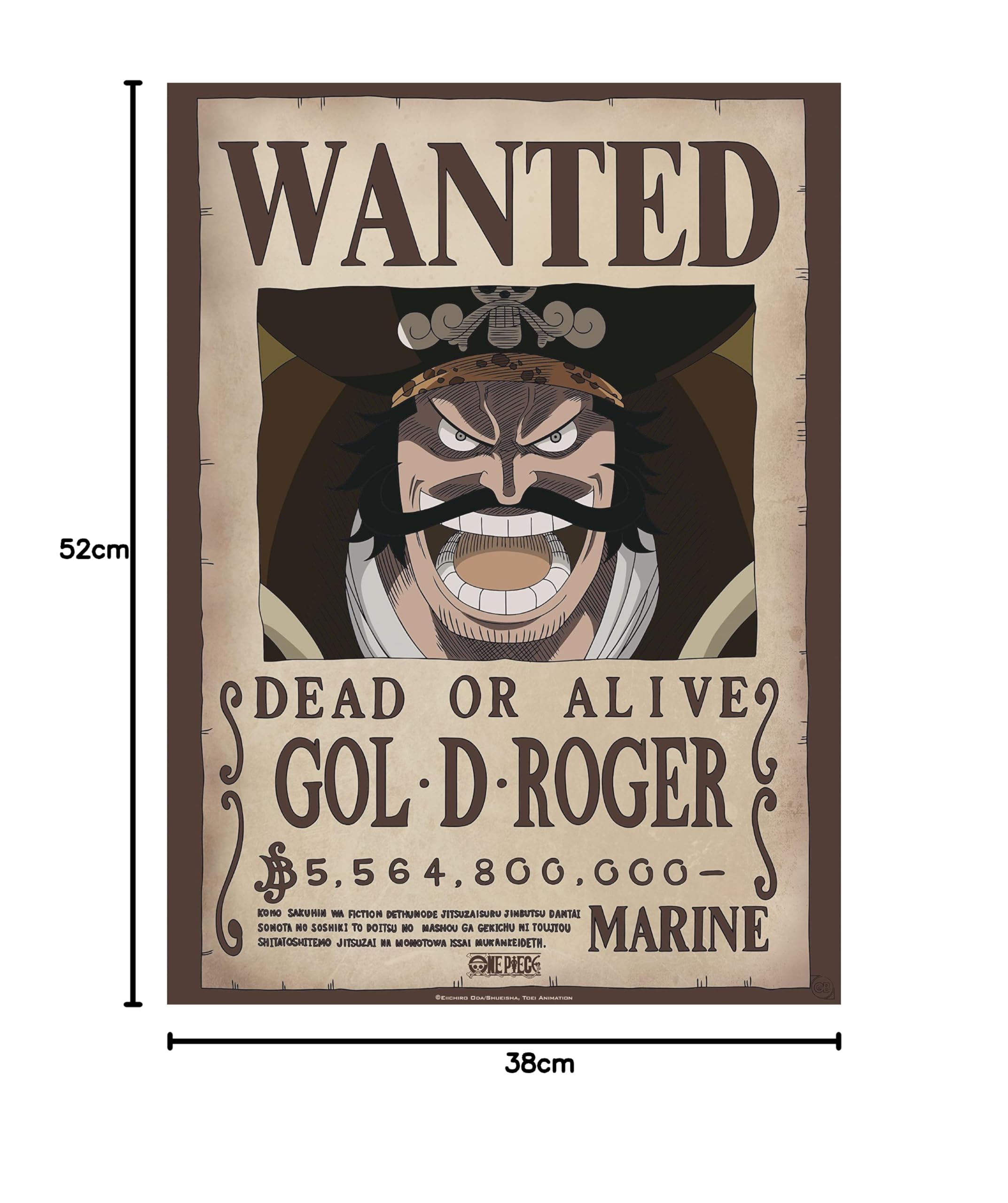 GB eye - Poster One Piece Wanted Gol D. Roger - Prodotto Ufficiale