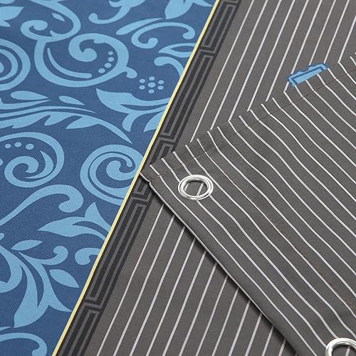 Vista 62 de Cortina de ducha de tela, estampado beige y tostado, cortinas de ducha con patrón de damasco bohemio de cachemira para baño, cortinas de baño Hudson