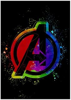 Abstract Avengers Logo Painting, Marvel Universe Wall Art Prints, Superhero Symbol Poster, Infinity War Gifts - Cotton Paper