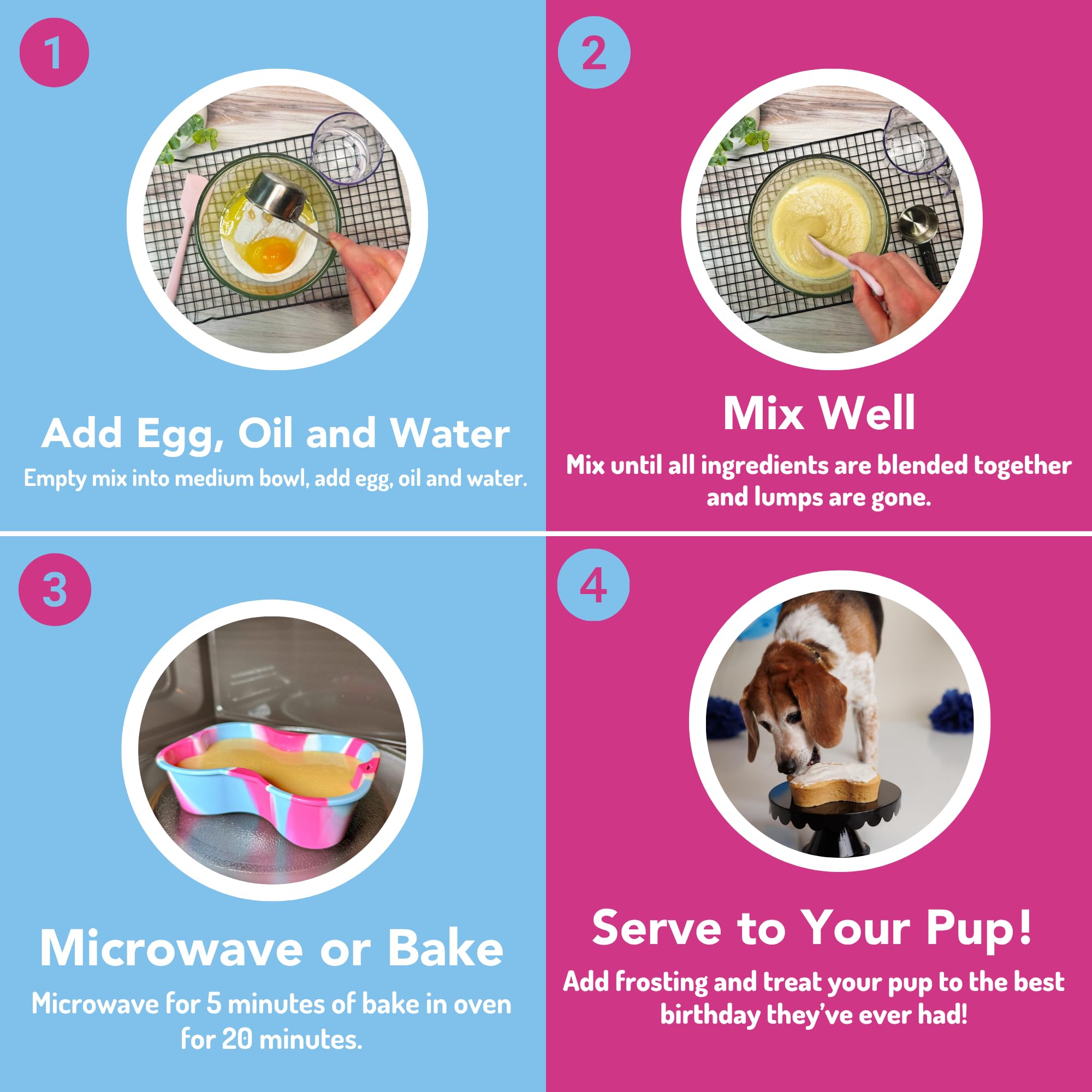 Puppy Cake Hundegeburtstagskuchen-Set, Kuchenmischung, Zuckergussmischung, Kerze und Silikonpfanne (Kürbis)