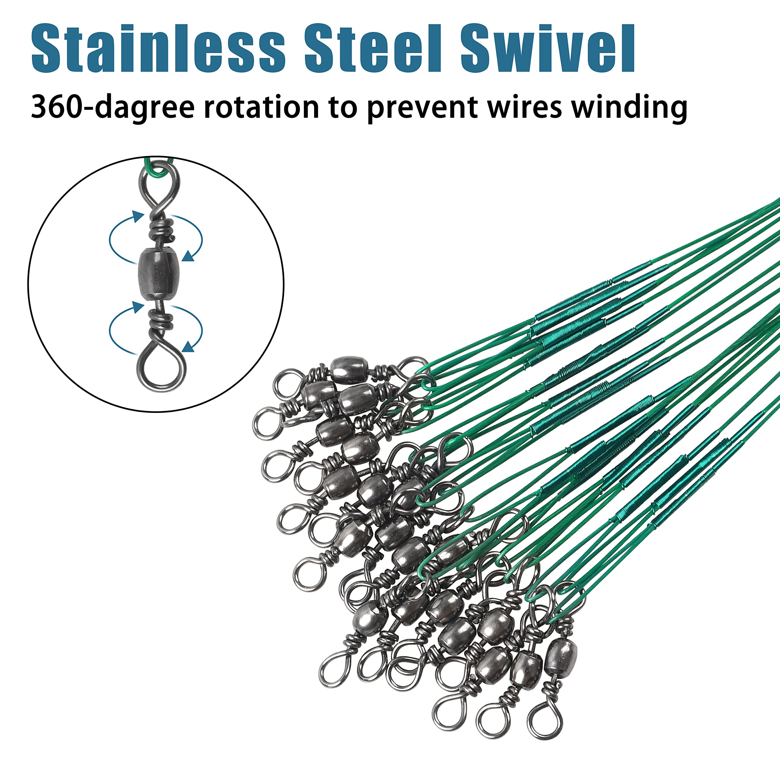 Tackle World Wire Leader 17lb-35lb Fishing Line Steel Wire Leader With ...