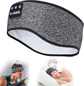 Sleep Headphones Wireless Bluetooth Music Sports Headband Noise Cancelling Sleeping Eye Mask, Mind Band Great for Side Sleepers Running Yoga Insomnia Travel, Gift for Men Women
