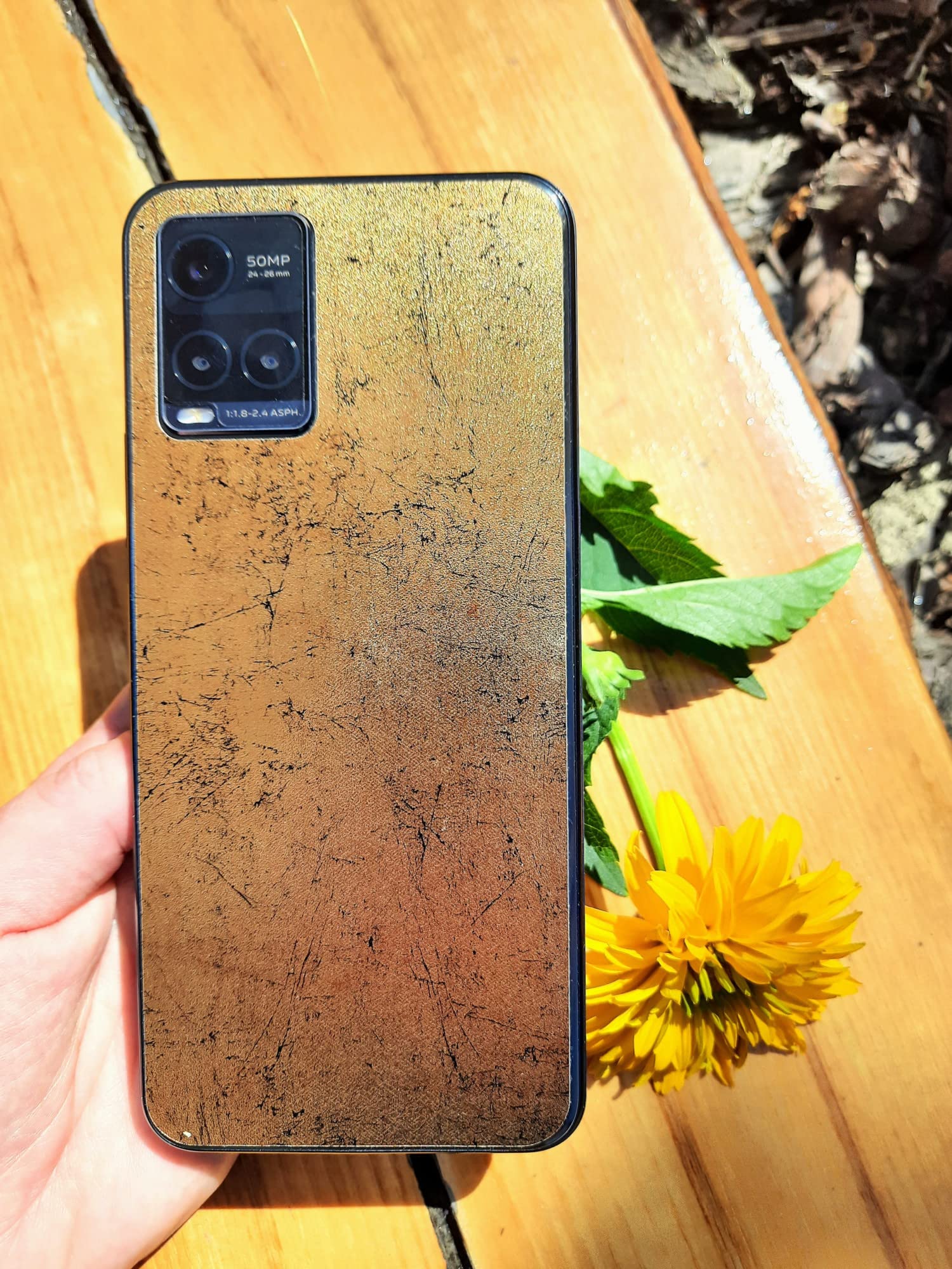 Apgo Skin Posteriore Per Huawei P50 Pocket Art Edition – Pellicola Adesiva Rosa Mimetico, Protezione Antigraffio