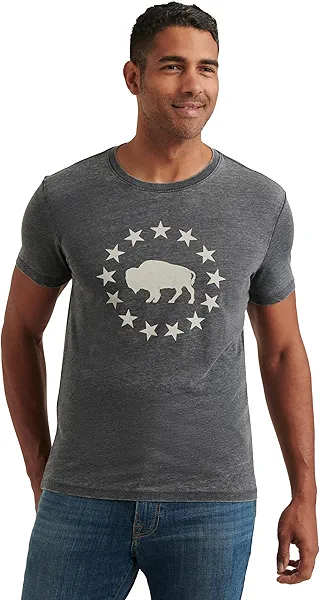 Lucky Brand Men's Short Sleeve Crew Neck Coyote Rider Tee Shirt