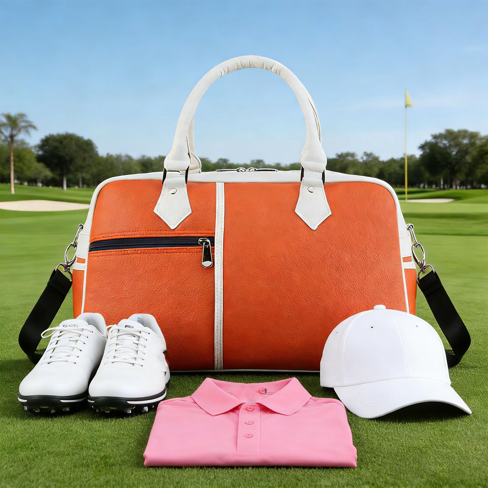 Sonew Torba Sportowa z PU We Wzór, Podróżna Torba Sportowa z przegródką na Buty, Przestronna na siłownię o Wymiarach 42x40x22 Cm, Odpinany Pasek do ćwiczeń Fitness świeżym Powietrzu i Bagażu