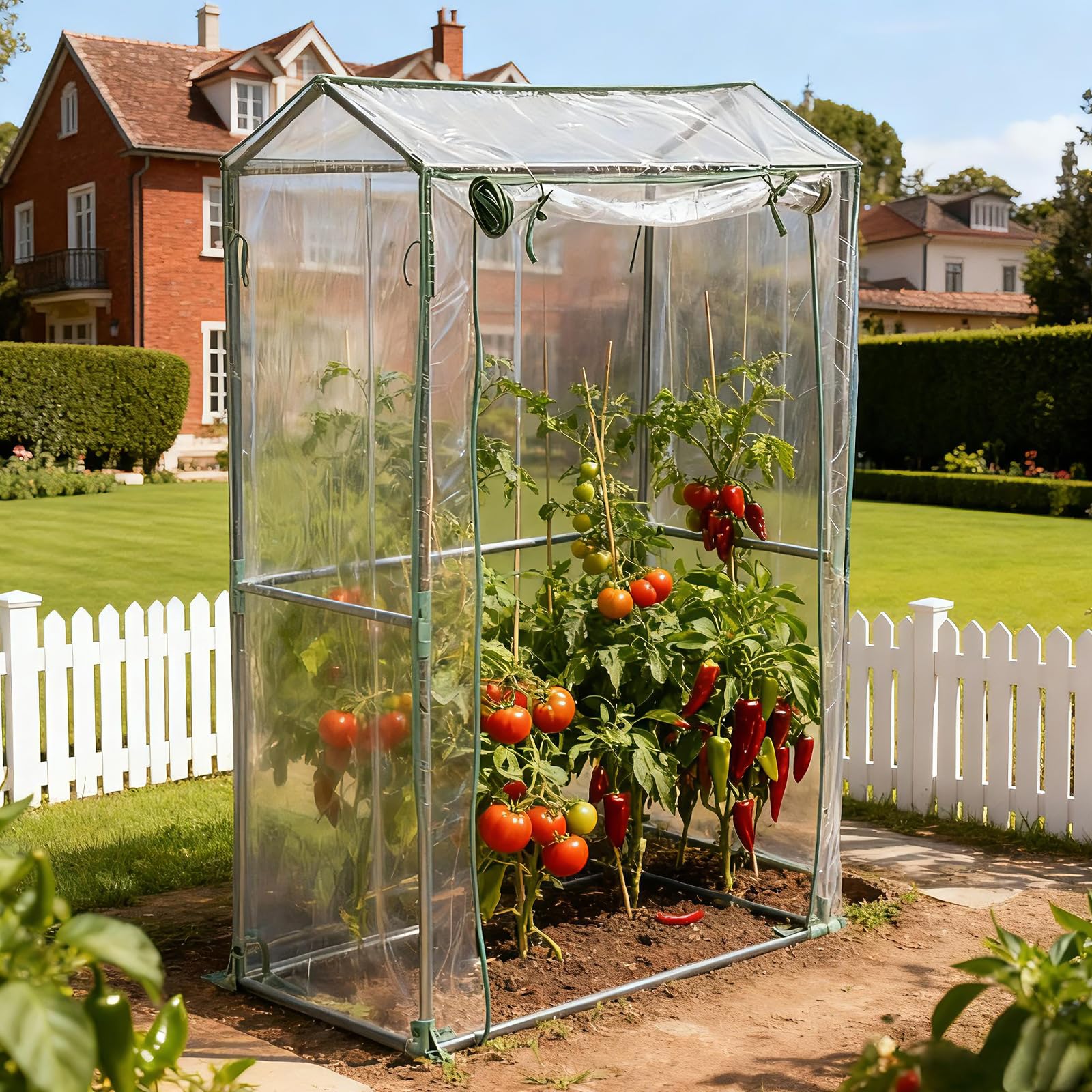 Chiaro PVC Piccolo Copertura della Casa, 100x50x150cm, Serra da Giardino, Serra da Balcone, per Prevenire Danni alle Piante Causati dal Gelo, Cornice non Inclusa