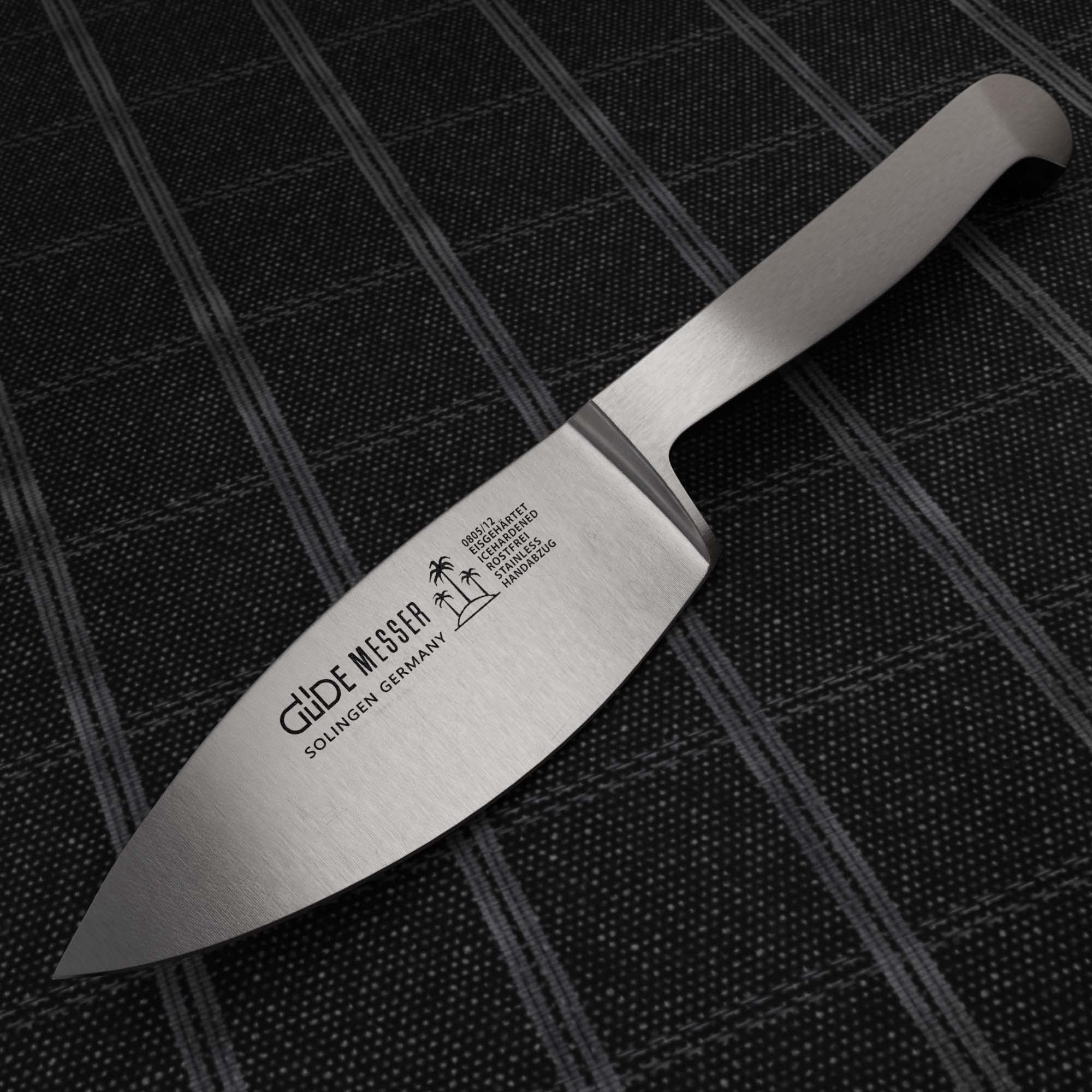 GÜDE Solingen - Hartkäsemesser Käsemesser geschmiedet, 12 cm, Ganzstahl, KAPPA, Handmade Germany, Silber
