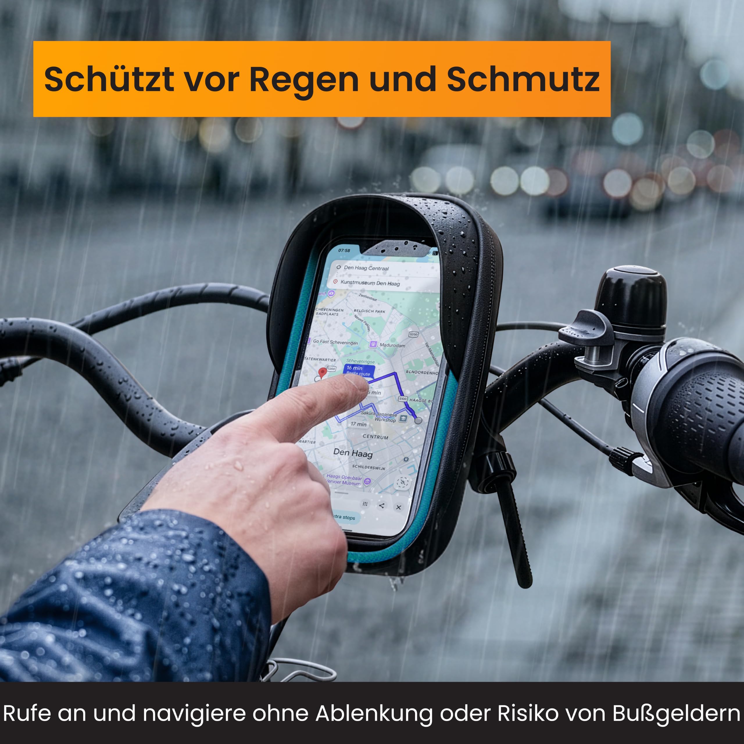 R2B Wasserdichte Handyhalterung Fahrrad mit Powerbank passend für Magsafe - Mit Zusätzlichem Staufach, Telefonhalter für Mountainbikes, Motorrad und Kinderwagen, 360-Grad-Rotationsfunktion, Einfache