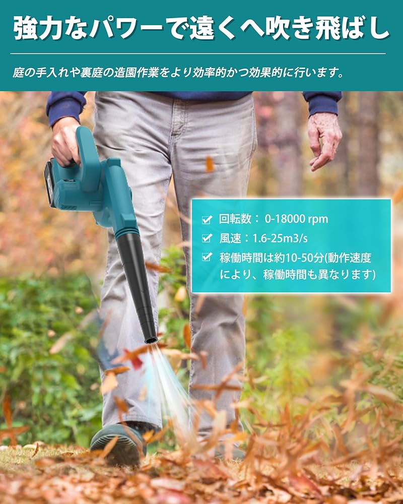 Amazon.co.jp: AutoGo ブロワー 充電式 21V 3.0Ahバッテリ一