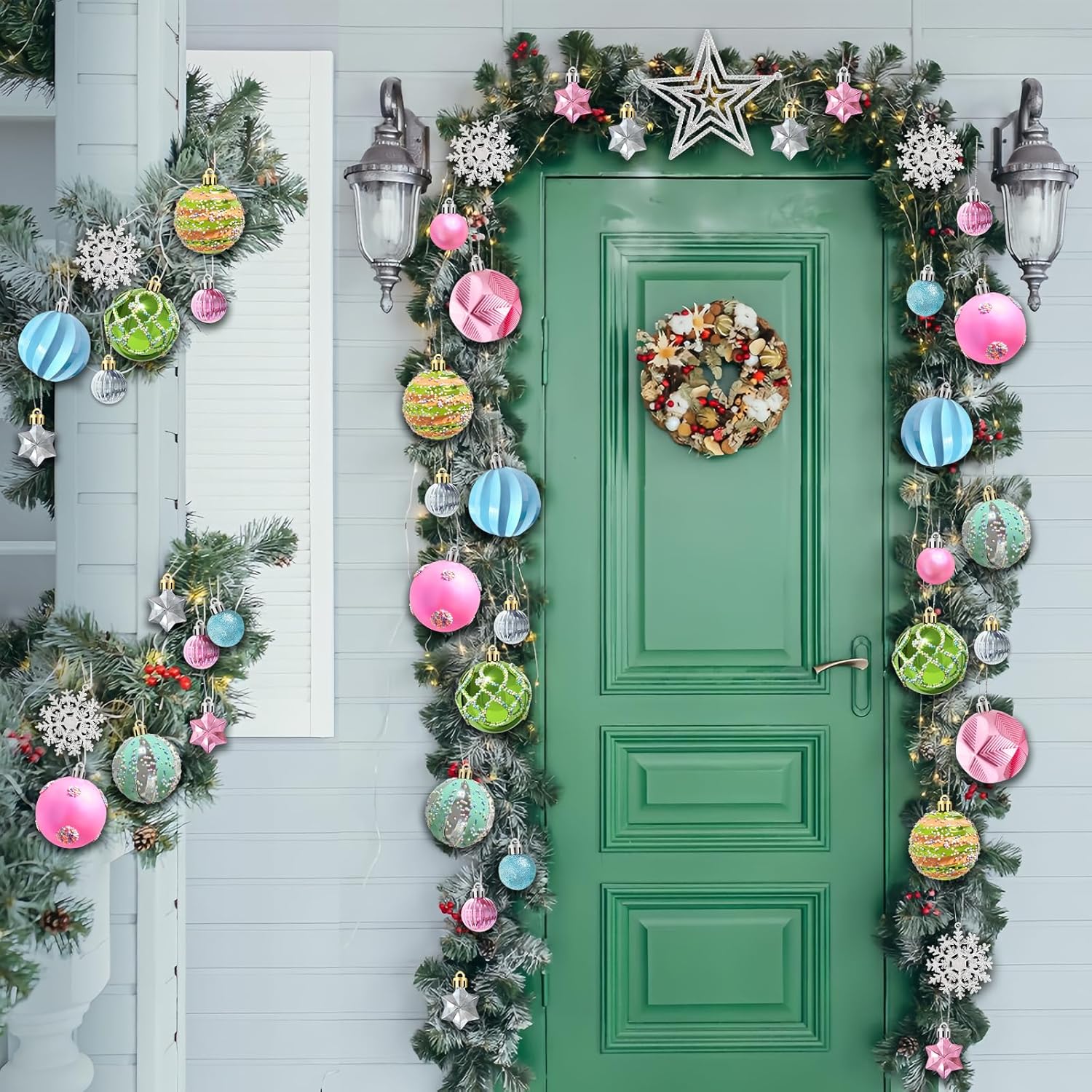 50 Pcs Christmas Ball Ornaments for Tree Xmas Glittering Hanging Balls Macaron Plastic Baubles for Holiday Home Indoor Outdoor Party Decor - Image 5