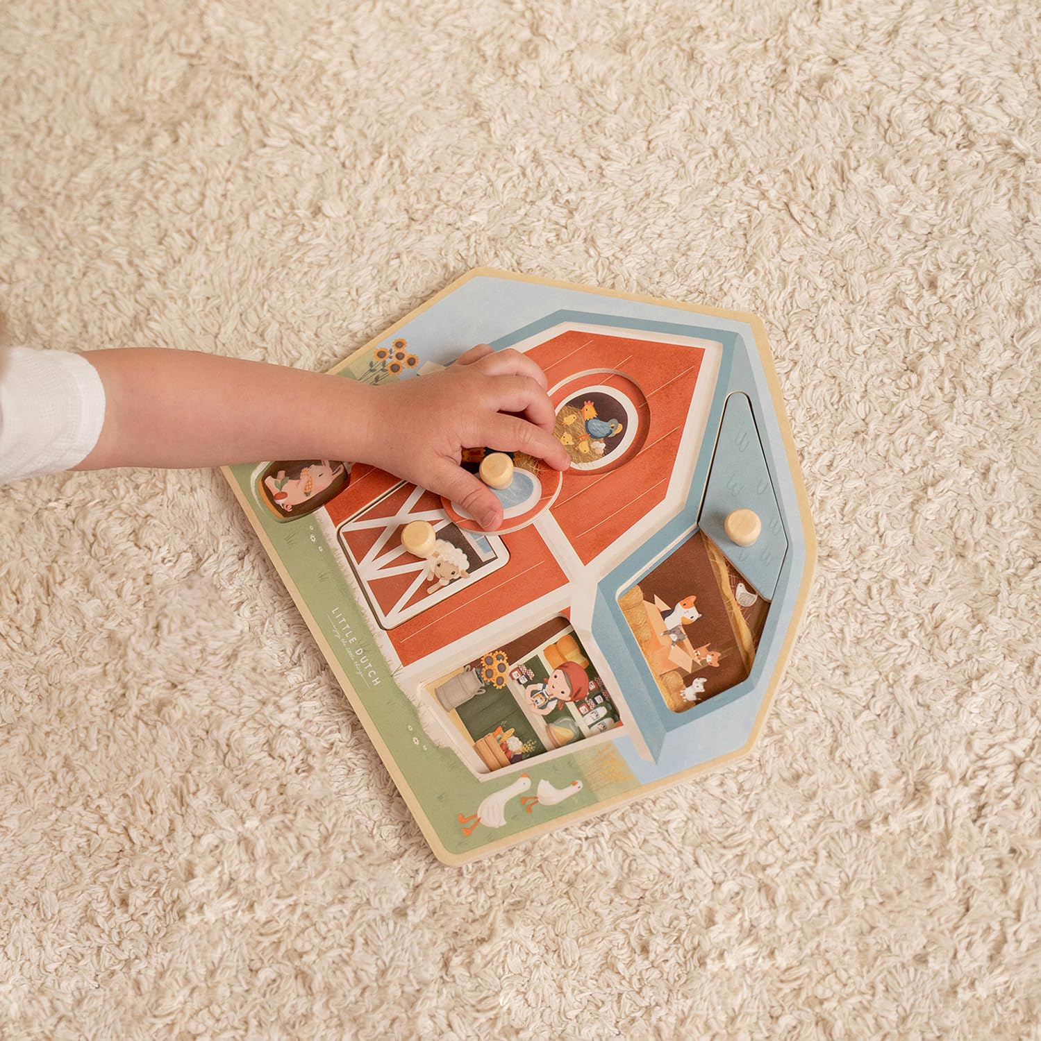 Little Dutch 7158 - Puzzle de madera con mango de madera FSC