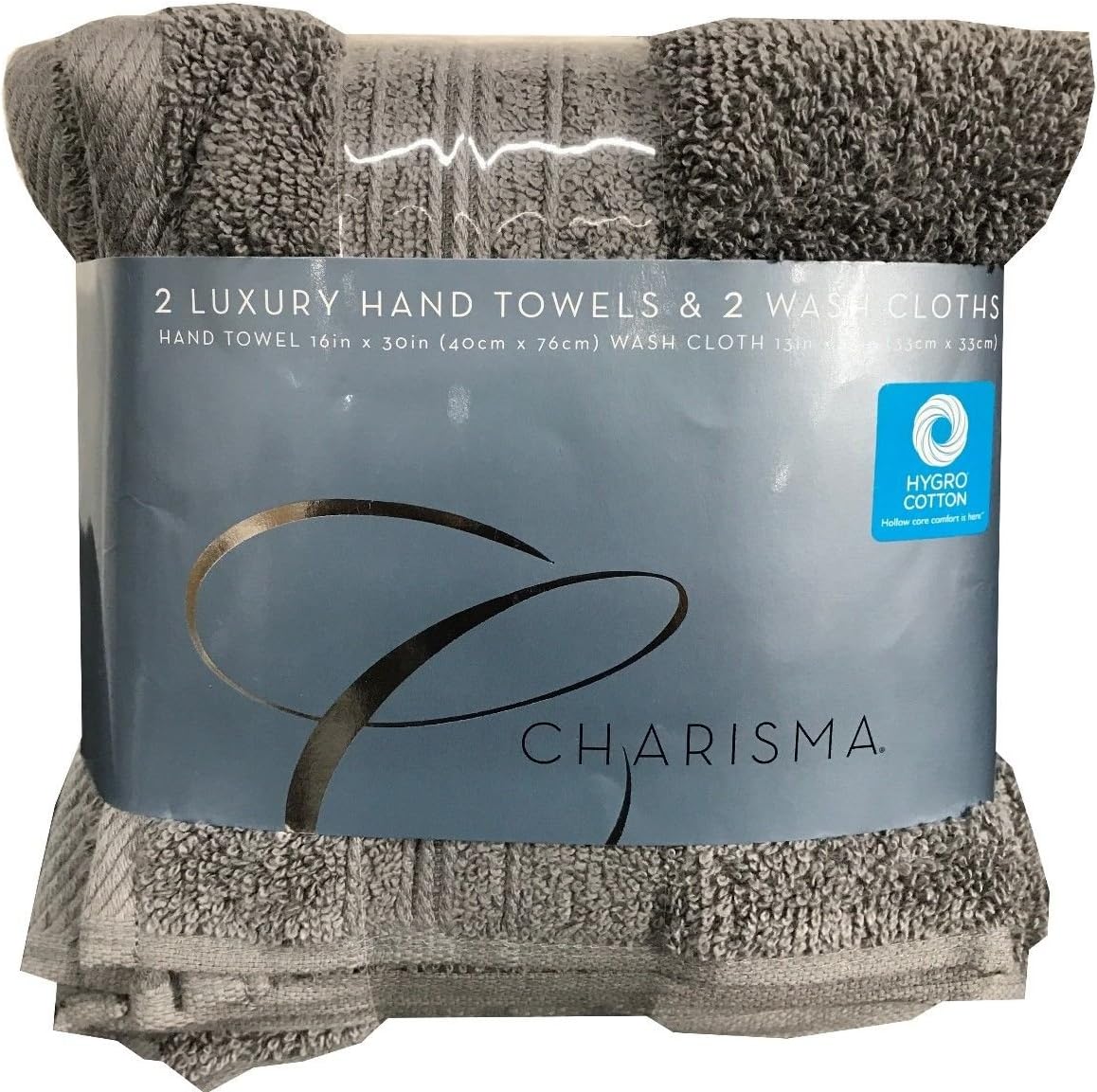 Charisma Luxury Towels, 4 Piece Set 2 Hand Towels and 2
