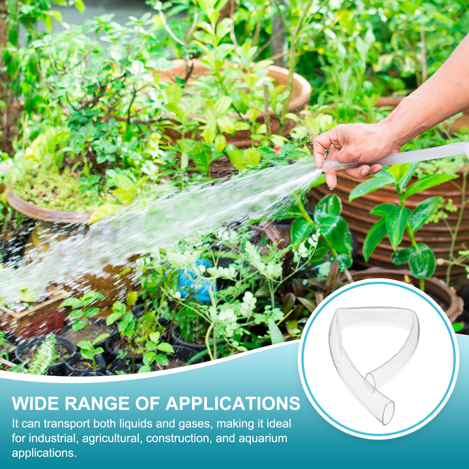 QUARKZMAN Manguera Transparente PVC 50mm ID x 58mm OD Tubo transparente flexible, 0.92Metros tubo pvc plástico de transferencia de agua aceite aire para Tanque y Acuario