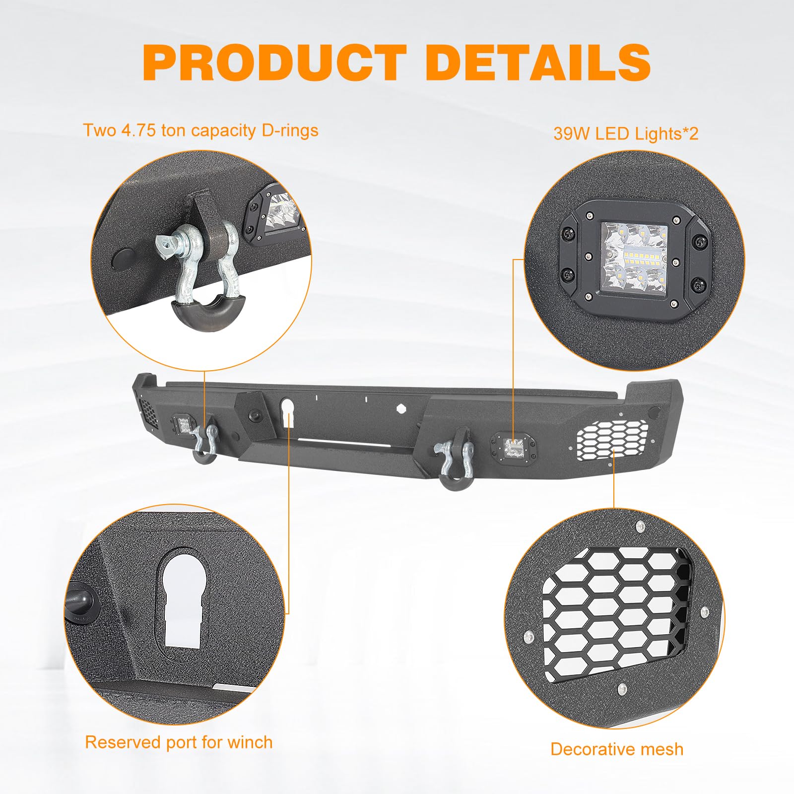 Pickup Truck Rear Bumper Compatible with - Product View