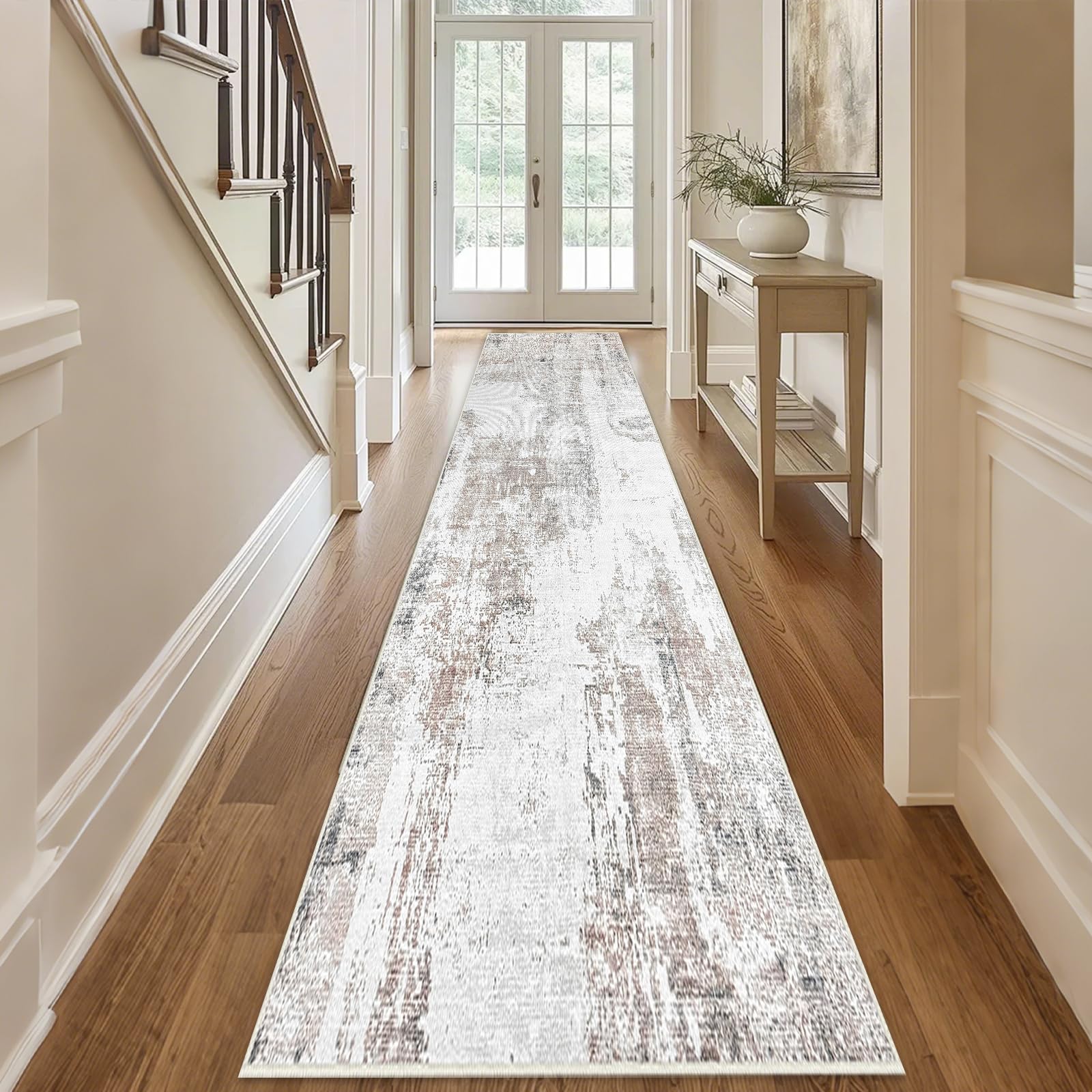 Aolawco Hallway Runner Rug, 65x300cm Non-Slip Carpet Runners, Washable Entrance Carpet Kitchen Runner Long Hallway for Living Room/Entryway/Bathroom/Laundry Room Carpet Rug