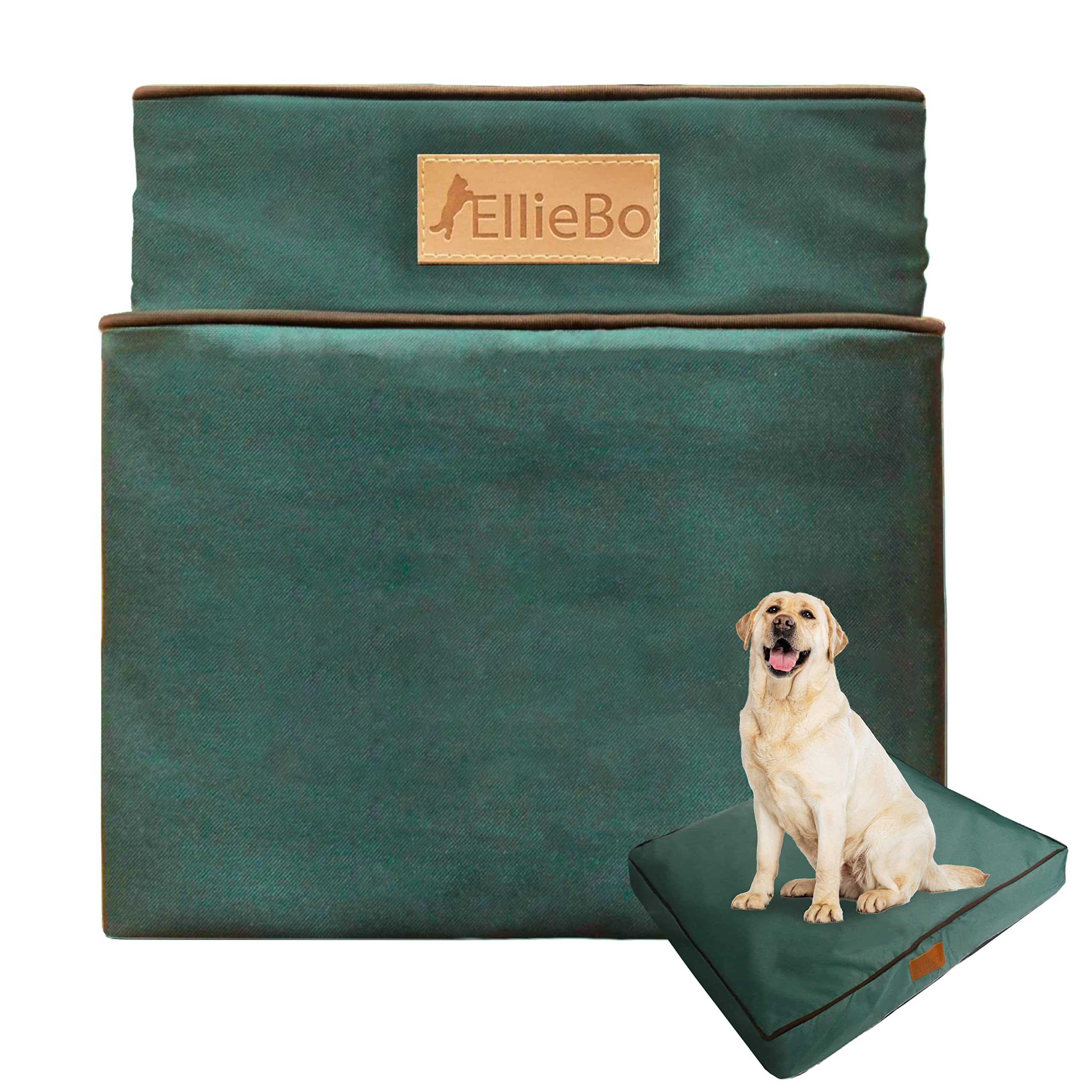 Ellie-Bo Jumbo Dog Bed Cover for 60-inch Dog Cage/Crate - Green Water Resistant