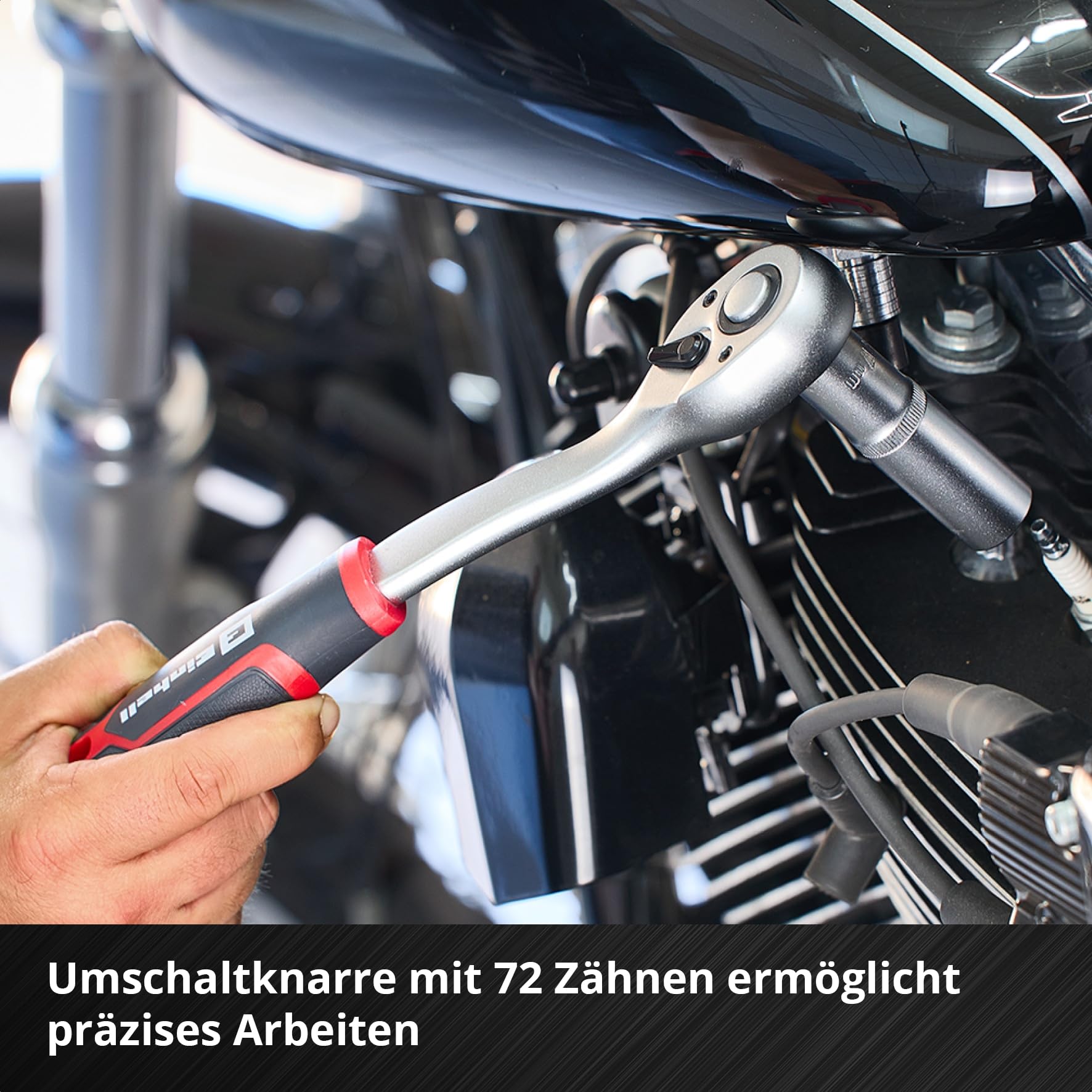 Oryginalna mechaniczna walizka narzędziowa Einhell 201 szt. (wielofunkcyjny, zestaw bitów, grzechotki, klucze, system e-obudowy)