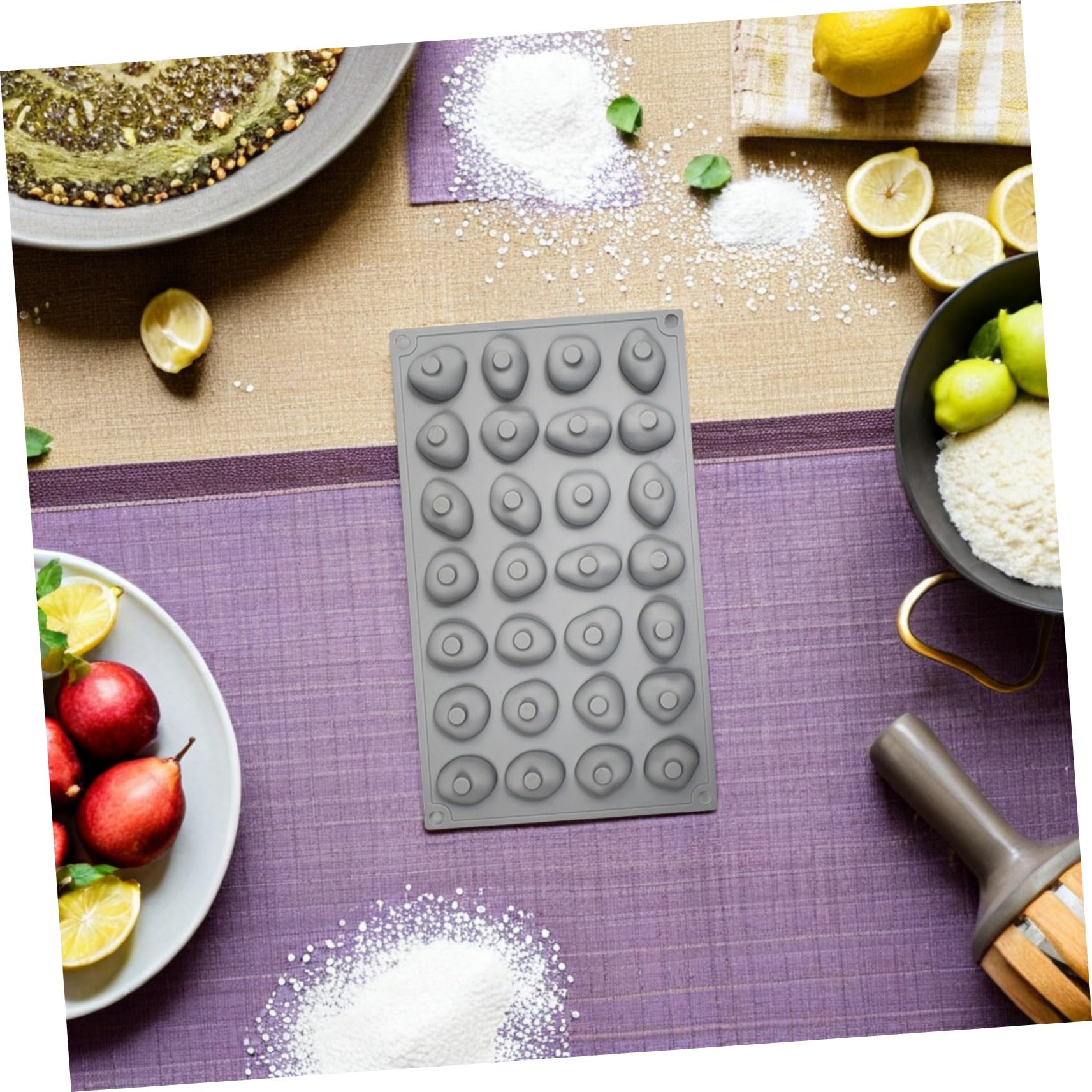 2pezzi Stampo in Silicone per Cioccolatini Forme Ciottolo Antiaderente per Dolci Caramelle Gelatina Cubetti Ghiaccio Leggero Lavastoviglie
