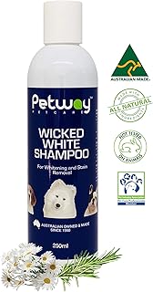 Petway Petcare Wicked White Whitening And Stain Removal Shampoo For Dogs With White Coat, Deep Cleanse to the Coat and Ski...