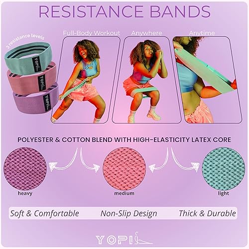 Miniatura 7 de Kit de yoga y pilates para mujer, 9 en 1, para el hogar y el estudio, con bloques de yoga, anillo de pilates, bandas de resistencia, pelota de yoga