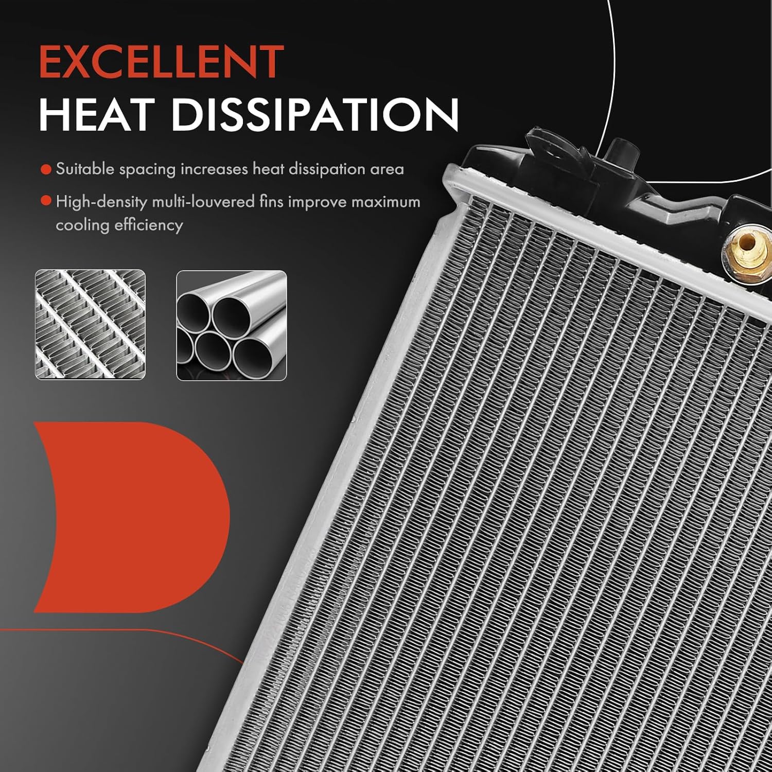 A-Premium Engine Coolant Radiator with Transmission Oil Cooler Compatible with Acura CSX 2006-2011 L4 2.0L & Honda Civic 2006-2011, Automatic Trans. Replace# 8012923, 19010RRH901