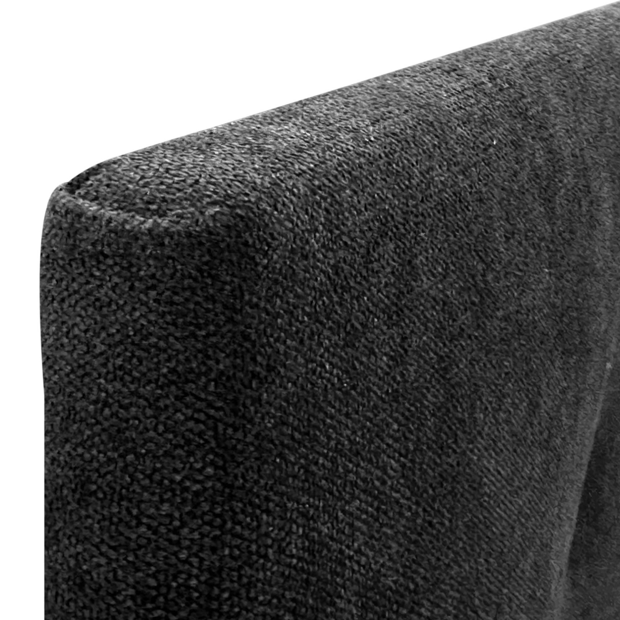DHOME Testata in Similpelle o Tessuto Acualine Liscio con Bottoni Rivestiti in ALTA GAMMA Testata Letto di Lusso Imbottita Moderna (Tessuto Nero, 90x50cm (Letti 80/90))
