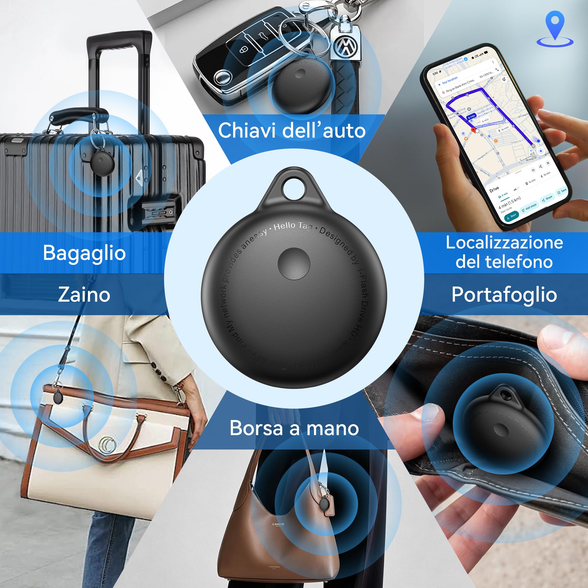 CMINGKEJI 2026 Smart Tracker Tags Android · 4 pezzi Tracker Bluetooth — immagine 8 di 16