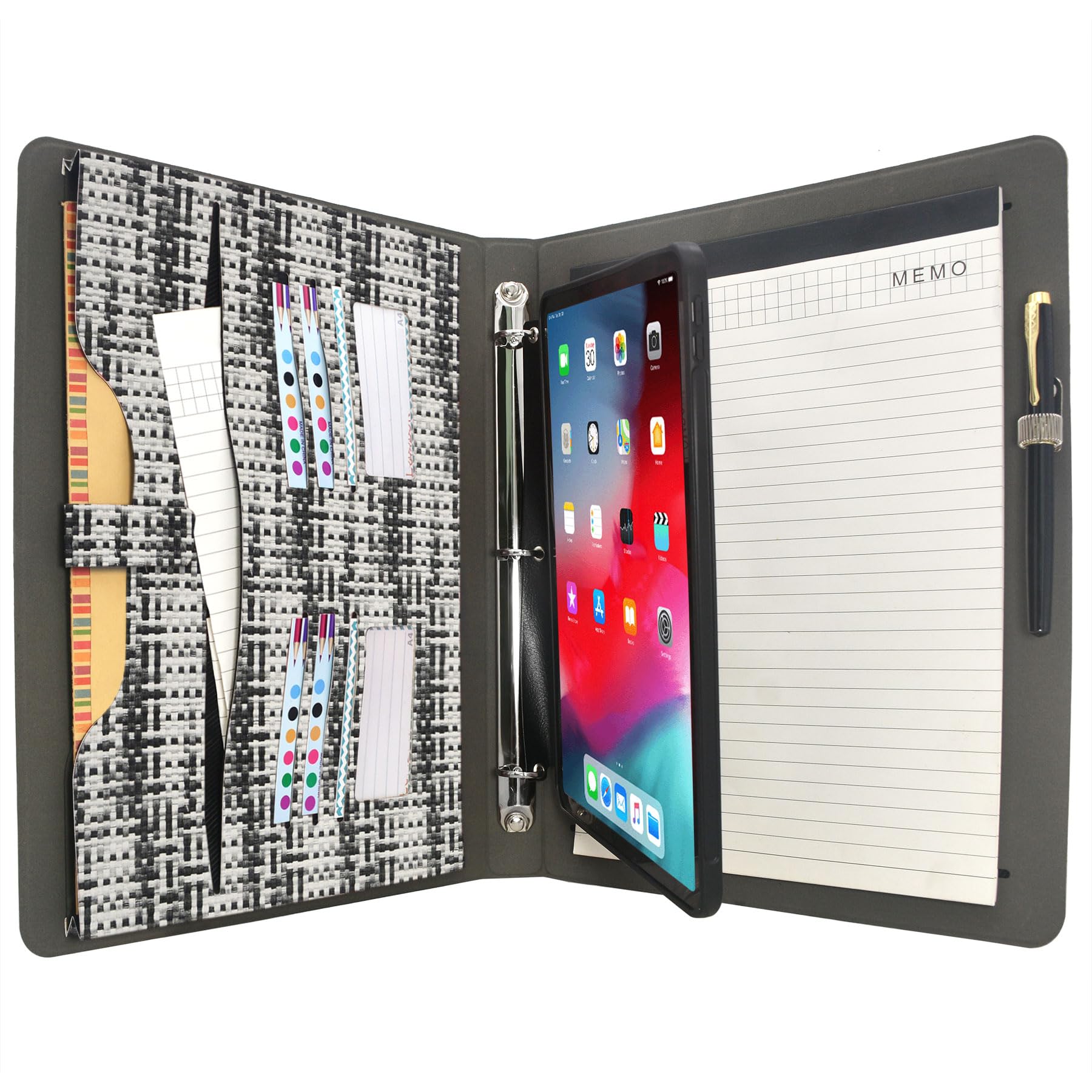 Amazon.com: iPad Organizer Padfolio Case with 3-Ring Binder, Pixel