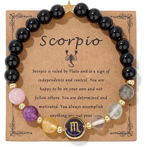 GolbalJew Zodiac Bracelets for Women 12 Constellations Healing Crystal Stone Beads Bracelet Birthday Zodiac Gifts Horoscope Spiritual Bracelet