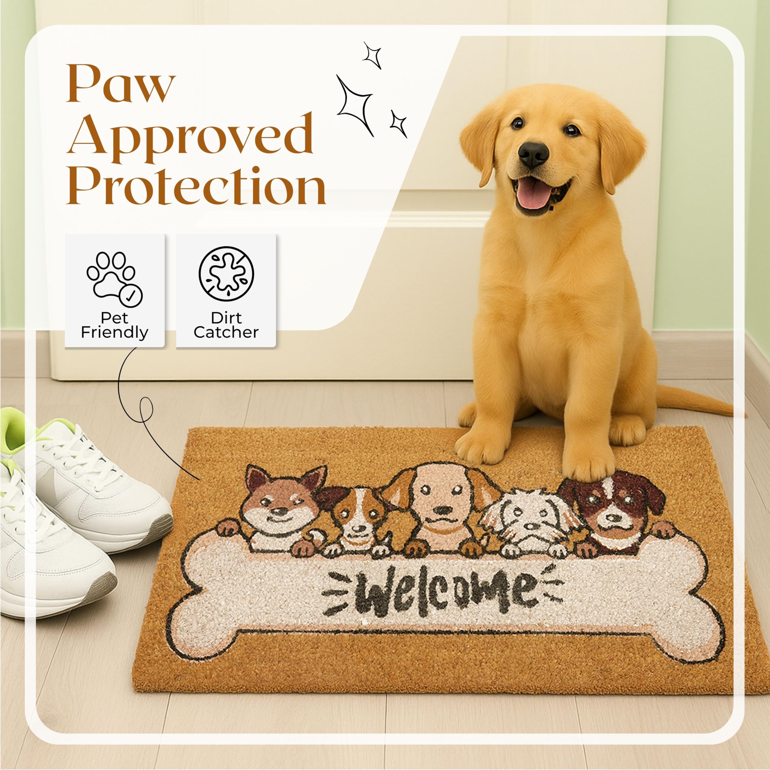 COCONIQ Coir Door Mats 43x76 cm, Non-Slip Sturdy, PVC Backed Heavy Duty, Easy to Clean, Ideal for Door Entrance Patio, Porch - Image 3