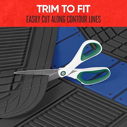 Miniatura 5 de Motor Trend DualFlex - Alfombrillas de goma para autos, SUV y camiones, todo clima, impermeables, diseño bicolor deportivo de 4 piezas, juego