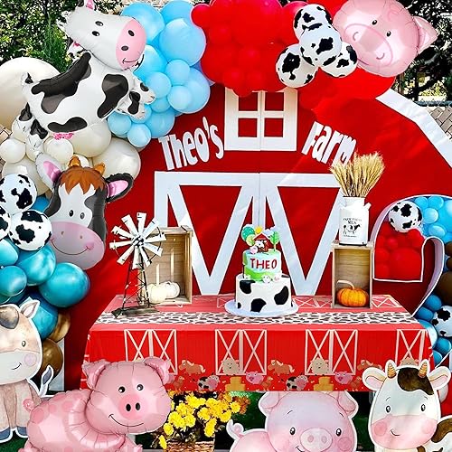 Miniatura 5 de GGDE Mantel de plástico desechable de granja para picnic, baby shower, cumpleaños, corral, granja, temática de animales, suministros de decoración