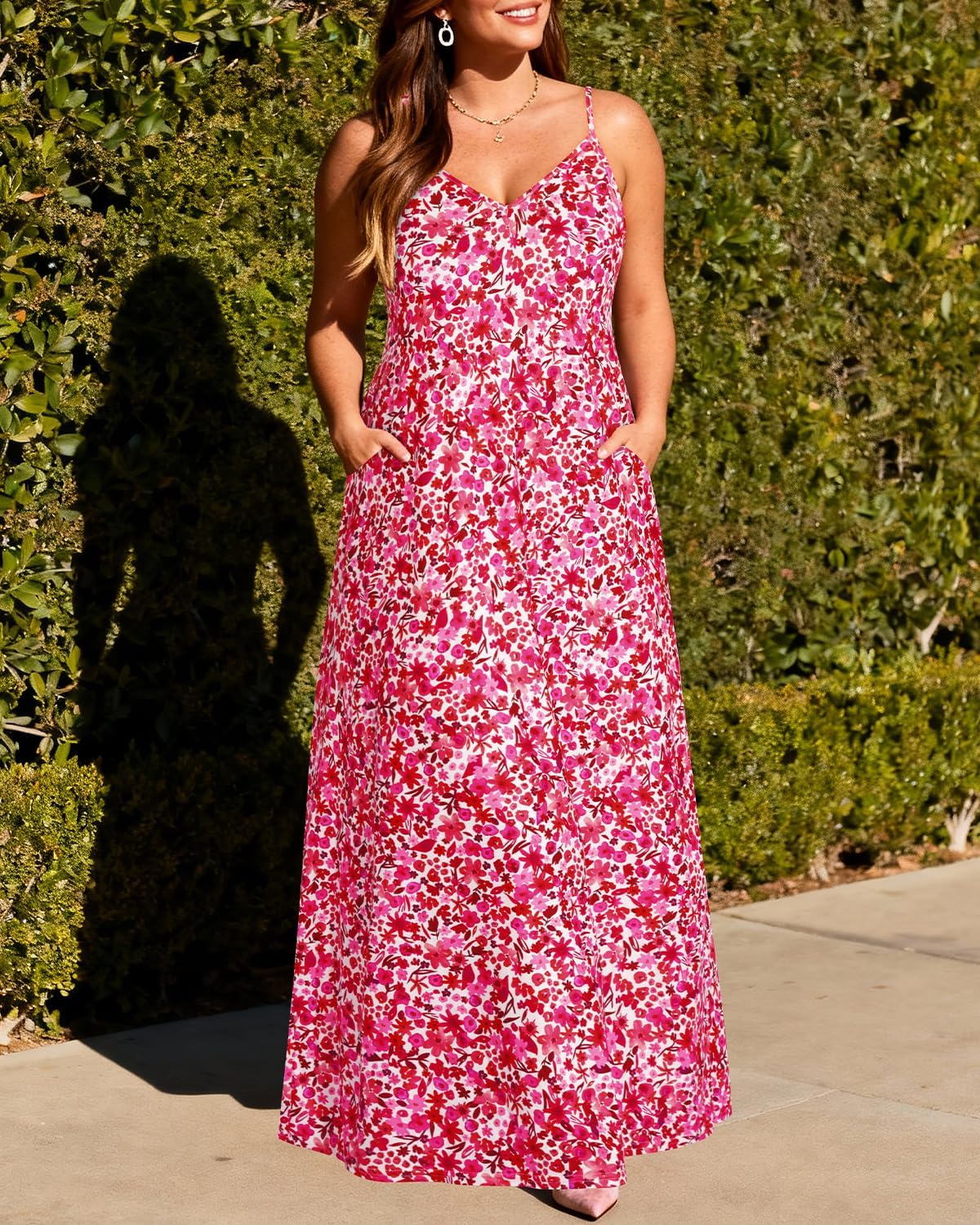 Pinup Fashion Women's Summer Maxi Dress Plus Size Sleeveless Spaghetti Strap Beach Long Dresses - Image 3