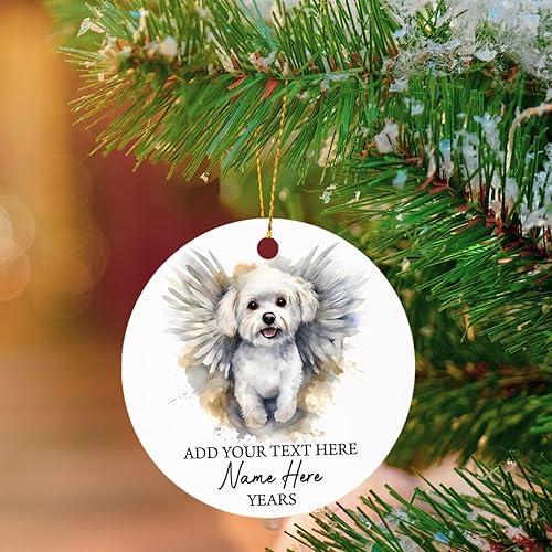 Vista 51 de Adorno conmemorativo personalizado de Bulldog Inglés – Alas de ángel, regalo de Navidad personalizado para perro, mamá y papá Adorno de Bulldog