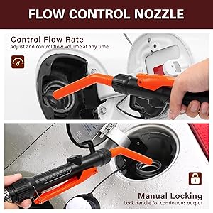 2.8 GPM Portable Fuel Transfer Pump -Easy to Use Hand Fuel Pump, Battery Powered Siphon Pump for Gasoline Mechanical Fuel Pumps Universal Fit for Gasoline, Vehicles, Fuel,Water TransferPure Orange